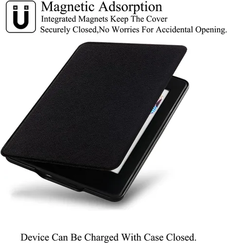 Vista 4 de Funda para Kindle Paperwhite 2018, delgada funda protectora de piel sintética con función de apagado y encendido automático para Kindle Paperwhite