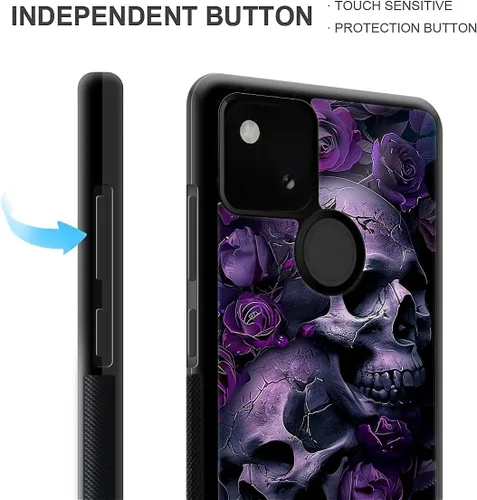 Vista 542 de Compatible con Google Pixel 4A 5G Mobile Case Creative Acrylic Panel trasero Silicona Protección Grip especialmente diseñado para Google Pixel 4A 5G