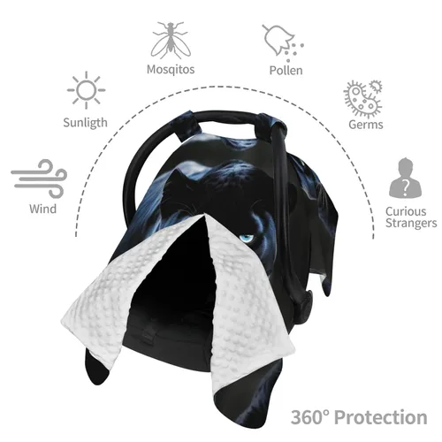 Vista 8 de Cubierta de toldo para asiento de automóvil para bebé, suave y transpirable, fundas de lactancia materna, multiuso, cochecito, sombrilla, regalo