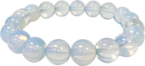 Vista 449 de Gem Avenue Handmade Round Bead Stretch Bracelet Unisex Natural Stone Beaded Jewelry for Men & Women, Elastic Wristband for Daily Wear