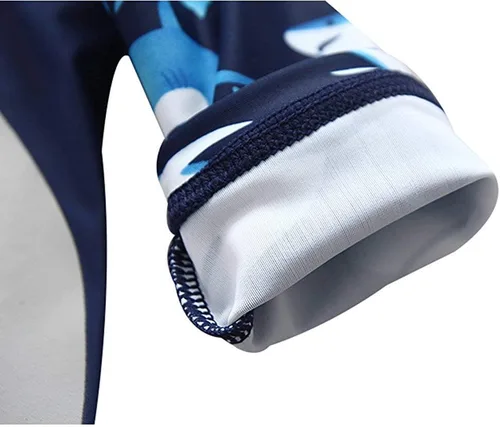 Vista 6 de Traje de baño de una pieza para bebé, traje de baño de una pieza, con cremallera, protección solar UPF50+ con sombrero