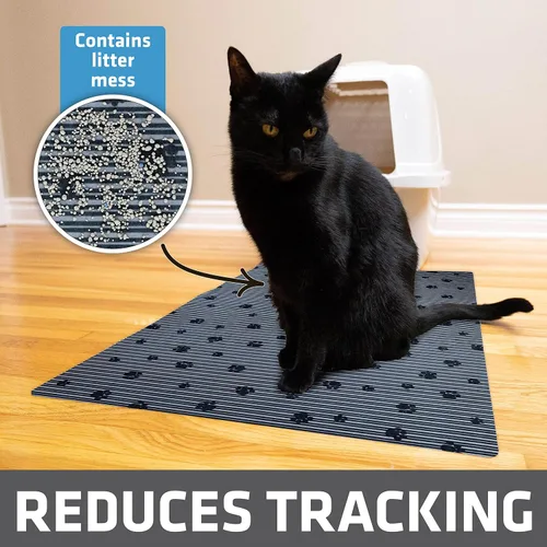 Vista 2 de Drymate Tapete Original para arena para gatos, contiene desorden de la caja, protege los suelos, a prueba de orina, lavable a máquina, suave