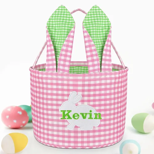 Vista 12 de Canastas de Pascua personalizadas para niños, conejo azul, 018B-azul