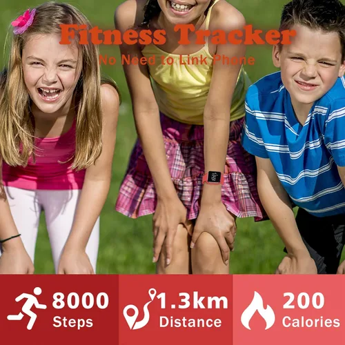 Vista 3 de Reloj deportivo digital para niños y niñas con contador de pasos, alarma vibratoria y despertador. Rastreador de actividad a prueba de agua, sin