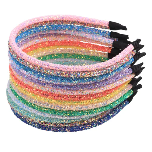 Vista 11 de XIMA 10 diademas de gasa con flores para niñas, para niños, adolescentes, accesorios para el cabello Big Fabric Floral Hair Hoops, Non Slip Hair