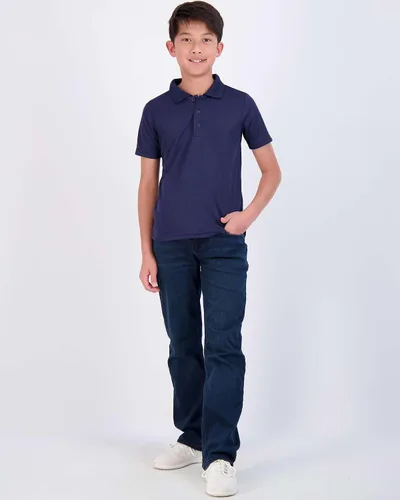 Vista 5 de Real Essentials Paquete de 3: Polo de manga corta para niño, uniforme escolar, rendimiento activo, golf (de 4 a 16 años)