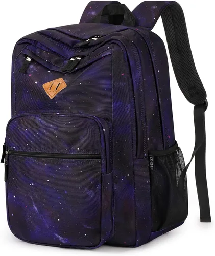 Vista 35 de ZORFIN - Mochila de 26 litros para la escuela, universidad y viajes, impermeable, con 8 compartimentos, Verde militar, Moderno