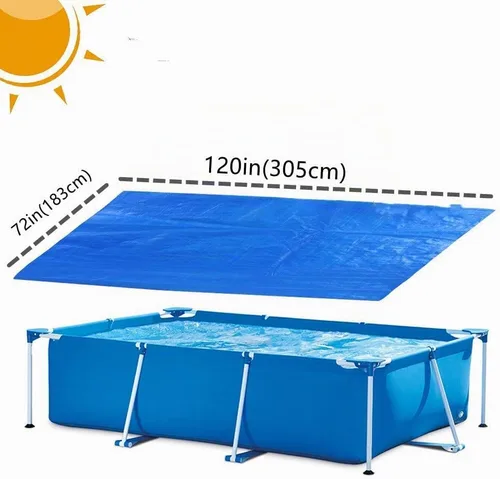 Vista 2 de Cubierta rectangular para piscina, cubierta inflable para piscina, cubierta de piscina, cubierta de piscina para el hogar a prueba de polvo