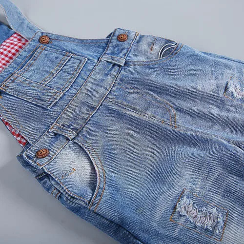 Vista 3 de KIDSCOOL SPACE Bebé y niños pequeñosniñas azul y negro Denim Overalls,Jean Workwear