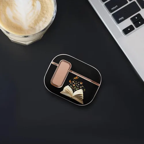 Vista 7 de Flying Butterfly from Book - Funda para auriculares compatible con Airpods Pro 2 con hebilla de botón galvanizado