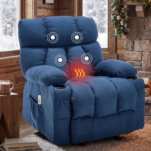 Vista 10 de Rocker - Silla reclinable para sala de estar con masaje por vibración y Gris