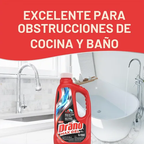 Vista 7 de Removedor de obstrucciones 00117-2PK Max(paquete de 2), 32 onzas, Drano , thomaswi, 1, 1