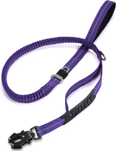 Vista 11 de TINMARDA Correa de perro resistente con 2 asas acolchadas y clip de metal avanzado fácil de usar, correas de perro de 4 a 6 pies que absorben golpes