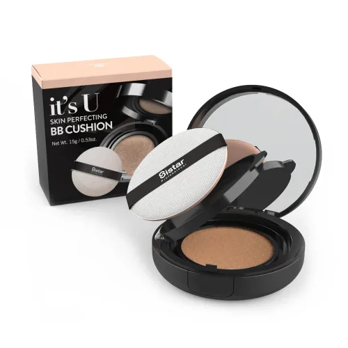 Vista 2 de Sistar Cojín BB para perfeccionar la piel, cobertura completa, de larga duración, base de brillo natural, funda On The Go con espejo (justo)