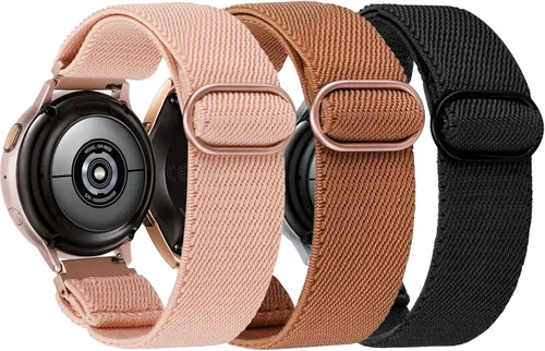Vista 25 de TOYOUTHS Correa elástica de nylon de 20mm compatible con Samsung Galaxy Watch 7/6/5/4/FE/Active 2 de 40mm 44mm/Watch 6 Classic de 43/47mm/Watch 5