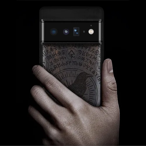 Vista 2 de Carveit Funda de madera para Pixel 6 Pro [madera natural y TPU suave negro] a prueba de golpes, funda de madera única compatible con Google Pixel 6