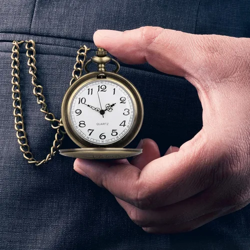 Vista 5 de Relojes de bolsillo vintage para hombres y niños, reloj de bolsillo con cadena, regalos de Navidad, regalos del día del padre, regalos del día