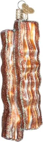 Vista 11 de Old World Christmas Adorno de vidrio soplado de sándwich de desayuno para árbol de Navidad, decoración navideña hecha a mano, comida - colección