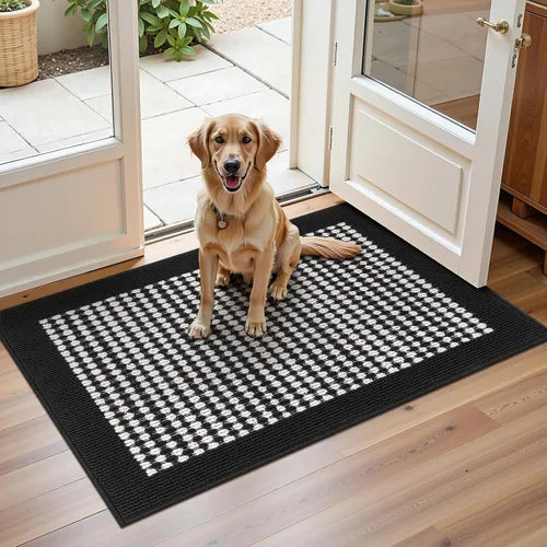 Vista 31 de Ileading Tapete para puerta de interior de 24 x 36 pulgadas, absorbente para perros, tapete de bajo perfil para entrada pequeño con respaldo de goma
