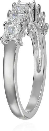 Vista 2 de Tienda Collection Platinum-Plated Sterling Silver Infinite Elements Princess Cut Cubic Zirconia Ring (1 cttw, 2 cttw, or 3 cttw)