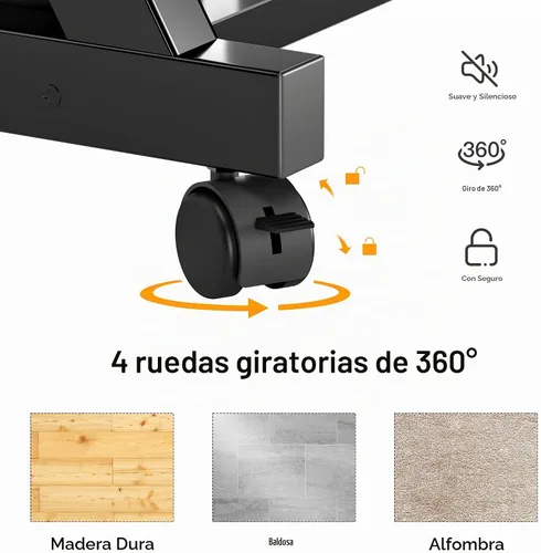Vista 7 de sogesfurniture Escritorio para computadora móvil con bandeja extraíble para Negro