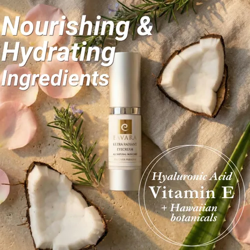 Vista 3 de Crema de ojos orgánica antienvejecimiento para ojeras e hinchazón, suero natural debajo de los ojos con ácido hialurónico, aceite de jojoba
