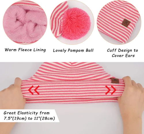 Vista 4 de Juego de gorro y guantes de invierno para niños de 2 a 5 años