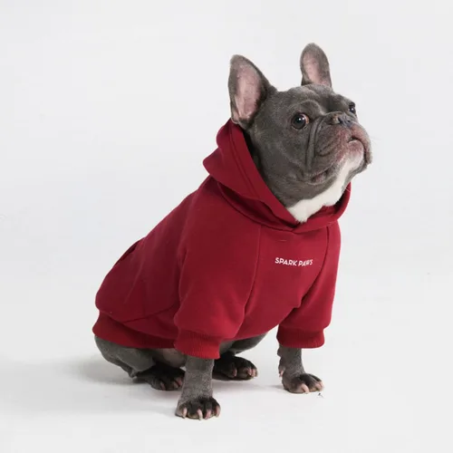 Vista 121 de Spark Paws Sudadera con capucha para perro, suéter de primera calidad para perros pequeños, medianos y grandes Trajes cálidos para bulldogs