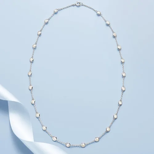 Vista 8 de Ross-Simons 10.00 ct. t.w. Bezel-Set CZ Station Necklace in Sterling Silver