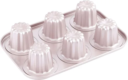 Vista 14 de CHEFMADE Molde de Pastel Canelé, Molde de 6.6 cm Antiadherente para Magdalenas y Cupcakes para Hornear al Horno (Oro Champán)