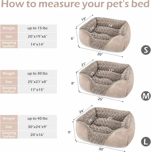 Vista 5 de INVENHO Cama para perros pequeños para perros medianos a grandes, rectangular, ortopédica, suave, relajante, duradera, con parte inferior