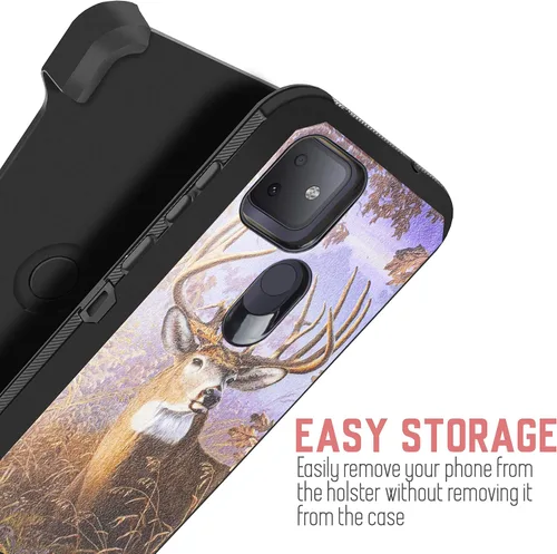 Vista 3 de Funda protectora híbrida para T-Mobile Revvl 5G a prueba de golpes con función atril de pantalla integrada y clip para cinturón, funda protectora