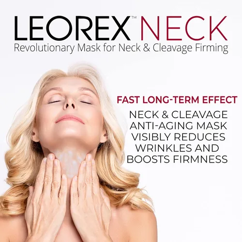 Vista 3 de LEOREX Crema antiarrugas Booster Neck & Decollete - Máscara intensiva para el cuello, crema reafirmante de escote y cuello, crema para tensar