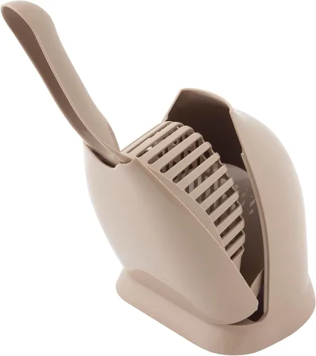 Vista 4 de Petmate Scoop N' Hide - Cuchara de arena para gatos con soporte discreto, níquel cepillado
