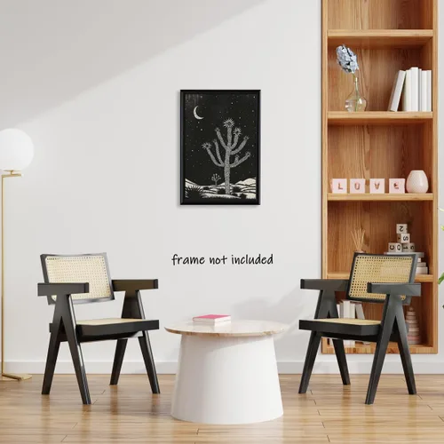 Vista 5 de Yostyle Arte de pared con diseño de paisaje del desierto occidental, póster de bloque de árbol de Joshua, decoración de pared bohemia del suroeste