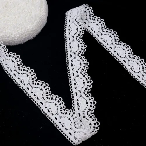 Vista 9 de Encaje de algodón negro 7 yardas Venecia flor encaje cinta bordado encaje encaje para manualidades de costura, decoración de vestidos