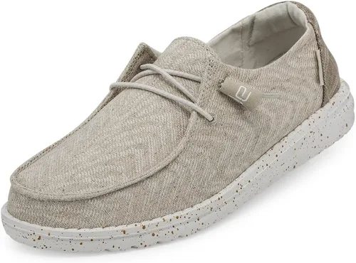 Vista 90 de Hey Dude Wendy Chambray - Zapatos para mujer, mocasines con cordones para mujer, cómodos y ligeros Aurora Blanco 2