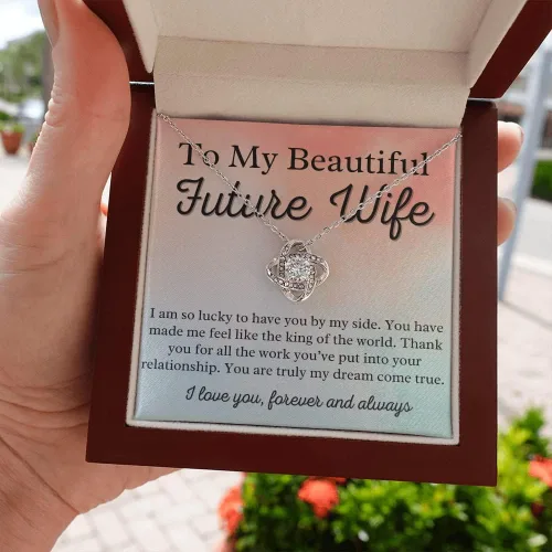 Vista 8 de to My Future Wife Love Knot Necklace - Soulmate Necklaces for Women, Engagement Gift for Girlfriend Soulmate Jewelry Womens Jewelry Gifts Romantic
