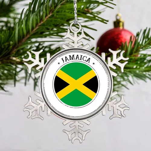 Vista 21 de Bandera de Mongolia, adornos de Navidad 2023, adorno de copo de nieve, adornos de recuerdo de ciudad de campo para árboles de Navidad, colgante
