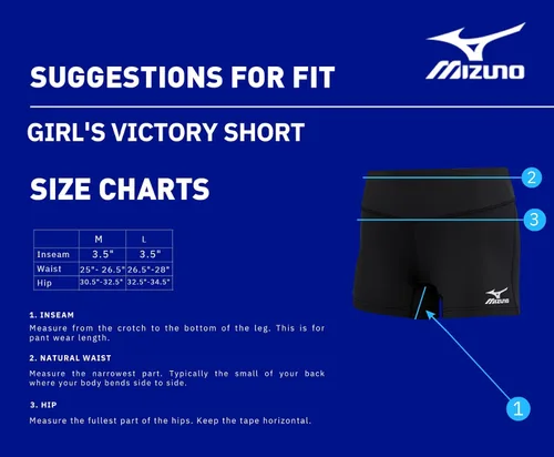 Vista 3 de Mizuno Girls' Youth Victory 3.5" Inseam Volleyball Shorts