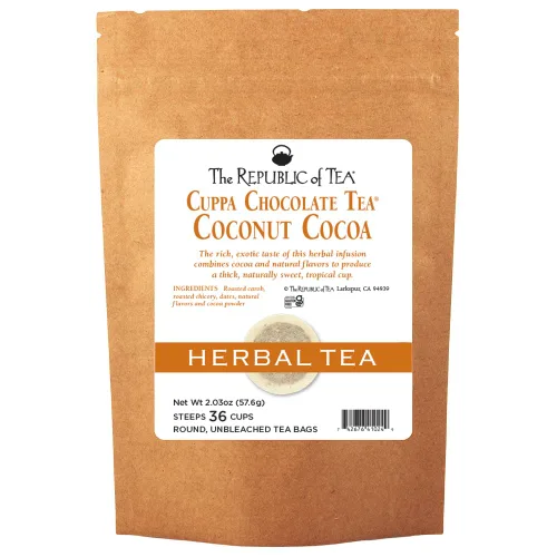 Vista 17 de The Republic of Tea Té de hierbas Rooibos rojo de almendra, coco y macarrón, 36 bolsas de té de repuesto