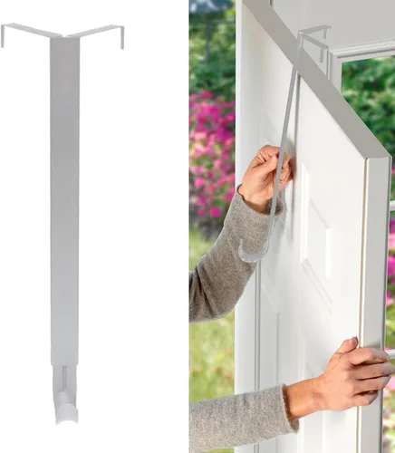 Vista 11 de Haute Decor Adapt - Colgador de corona ajustable, con ajuste de parte superior y longitud - Latón antiguo - Soporte para corona sobre la puerta que