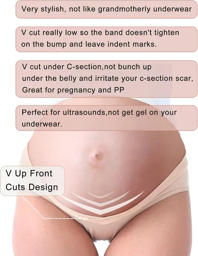Vista 3 de Rnxrbb M-5XL Ropa interior de maternidad Shapewear sobre Bump Plus Size Seamless Support Maternidad Bragas Ropa de Talle Alto