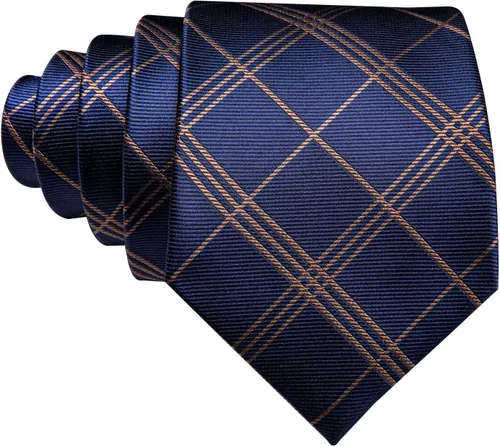 Vista 194 de Barry.Wang Juego de corbatas para hombre, corbata de seda a rayas, tejido a cuadros, gemelos formales, negocios, boda