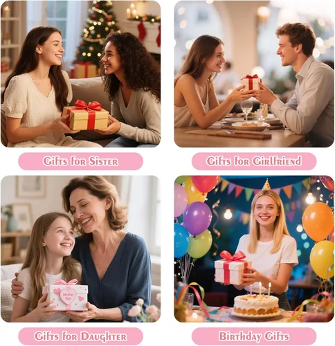 Vista 8 de YOOLIFE Regalos de Navidad para niñas adolescentes Bolso cruzado inicial con bandolera Bolso cruzado monograma para regalos de cumpleaños para niñas