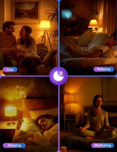 Vista 5 de JandCase - Bombillas ámbar para sueño saludable, bombillas cálidas, bloque de luz azul