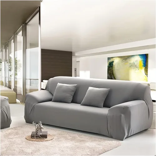 Vista 21 de Daesar Fundas elásticas para sofá, fundas impermeables de color liso, color beige y blanco (poliéster de 1 plaza)