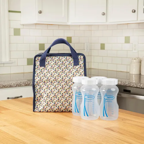 Vista 6 de Dr. Brown's Fold & Freeze - Bolsa enfriadora esencial para lactancia materna, 6 biberones para almacenamiento de leche, multicolor (paquete de 12)