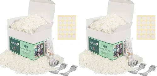 Vista 8 de SAEUYVB Cera de vela de soja natural y cera de vela de soja para hacer velas, 2 libras de cera de soja para hacer velas, cera de vela de soja