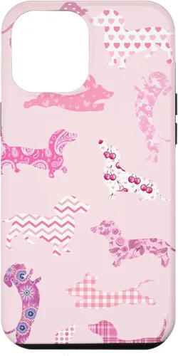 Vista 24 de Funda para iPhone 11 rosa boho Dachshund Doxie
